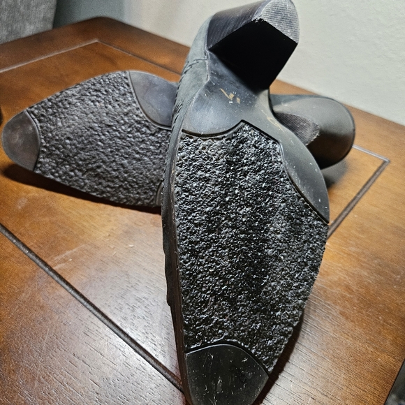 Coldwater Creek Women’s 6M Western Suede Black Bronco Mules Clogs pre-owned - Picture 5 of 6